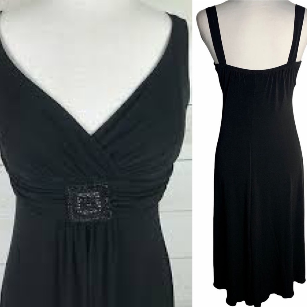 En Focus studio Beaded High Low Dress 10 Black